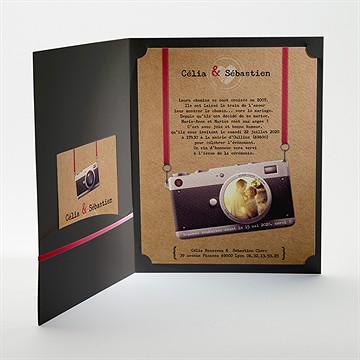 Faire-part mariage l'instant magique - Intérieur de la pochette