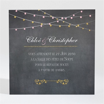 Carton d'invitation mariage ardoise élégante et étiquettes