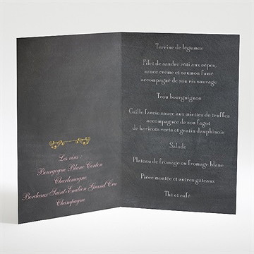 Menu mariage ardoise élégante et étiquettes - Intérieur du menu