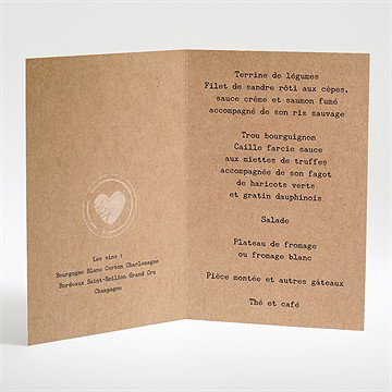 Menu mariage l'instant magique - Menu ouvert