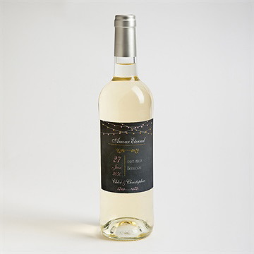 Etiquette de bouteille mariage ardoise élégante et étiquettes - Mise en situation