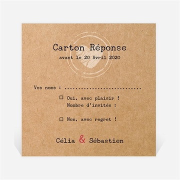 Carton réponse mariage l'instant magique