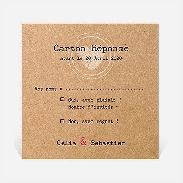 Carton réponse mariage l'instant magique