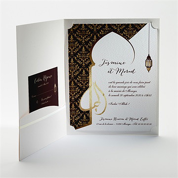 Faire-part mariage mille et une nuits - Intérieur de la pochette