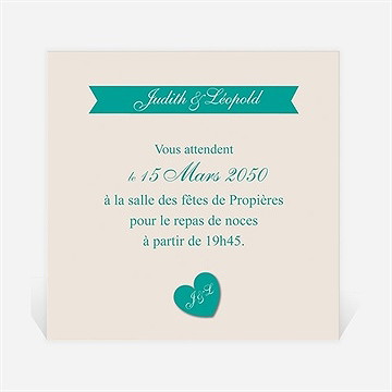 Carton d'invitation mariage photo et vert pastel