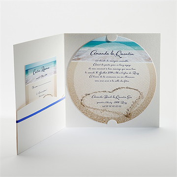 Faire-part mariage rêve de plage - Intérieur de la pochette