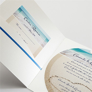 Faire-part mariage rêve de plage - Détail du faire-part