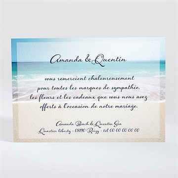 Remerciement mariage rêve de plage - Dos du faire-part