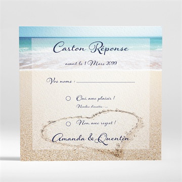 Carton réponse mariage rêve de plage