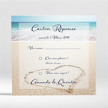 Carton réponse mariage rêve de plage