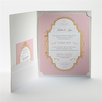 Faire-part mariage joli macaron - Intérieur de la pochette