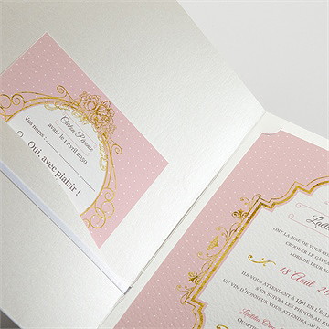 Faire-part mariage joli macaron - Détail du faire-part