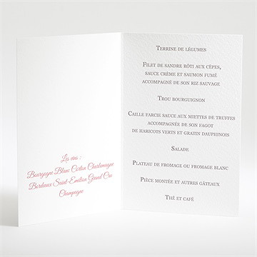 Menu mariage joli macaron - Menu ouvert