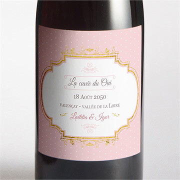 Etiquette de bouteille mariage joli macaron