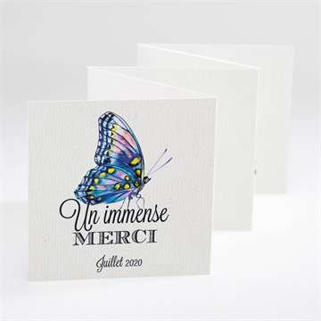 Remerciement mariage univers végétal et papillons