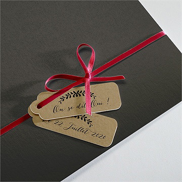 Faire-part mariage black chic - Détail de la pochette