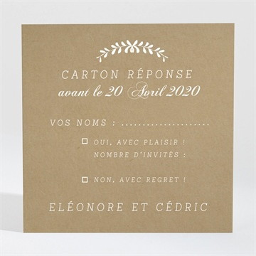Carton réponse mariage black chic