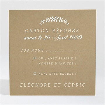 Carton réponse mariage black chic