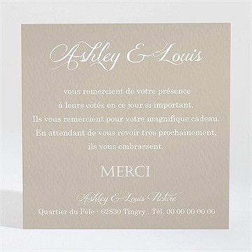 Remerciement mariage notre annonce en photos - Dos de la carte