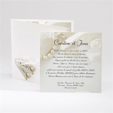 Faire-part mariage organza