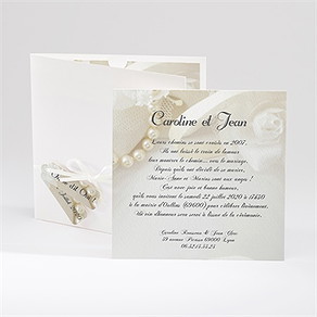 Faire-part mariage organza