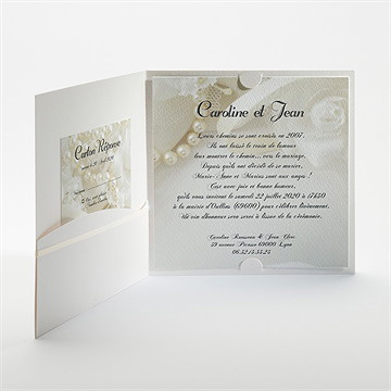 Faire-part mariage organza - Intérieur de la pochette