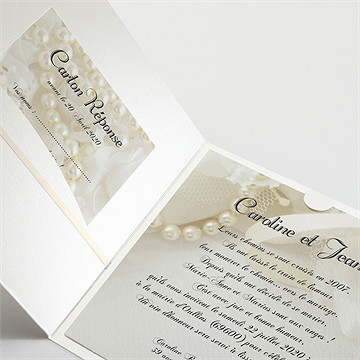 Faire-part mariage organza - Détail du faire-part