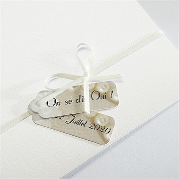 Faire-part mariage organza - Détail de la pochette