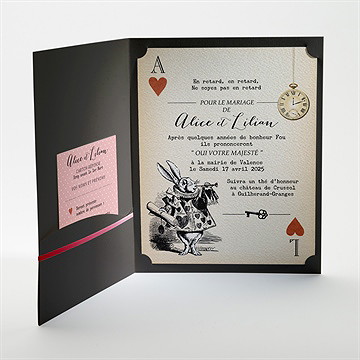 Faire-part mariage atout coeur - Intérieur de la pochette