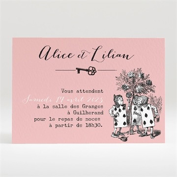 Carton d'invitation mariage atout coeur