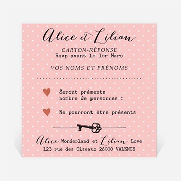 Carton réponse mariage atout coeur