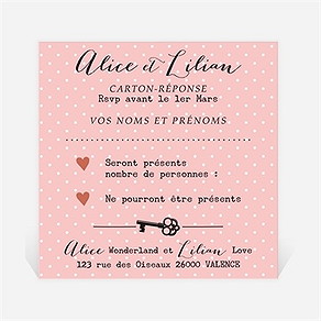 Carton réponse mariage atout coeur