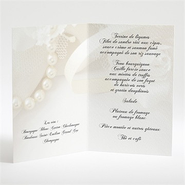 Menu mariage organza - Intérieur du menu