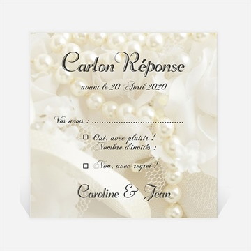 Carton réponse mariage organza