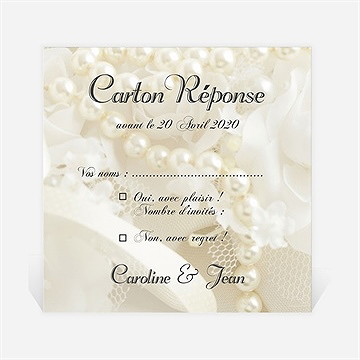 Carton réponse mariage organza