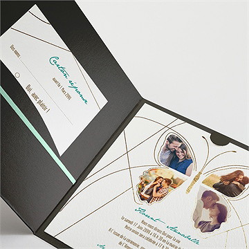 Faire-part mariage papillon photo original - Détail du faire-part