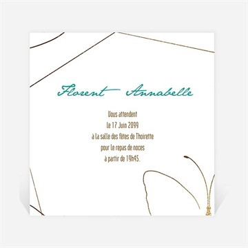 Carton d'invitation mariage papillon photo original