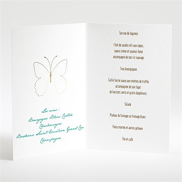 Menu mariage papillon photo original - Menu ouvert