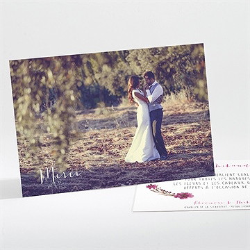 Remerciement mariage annonce chic et tendance