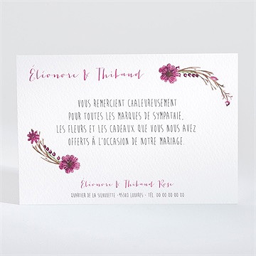 Remerciement mariage annonce chic et tendance - Dos du faire-part