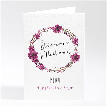 Menu mariage annonce chic et tendance