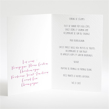 Menu mariage annonce chic et tendance - Menu ouvert