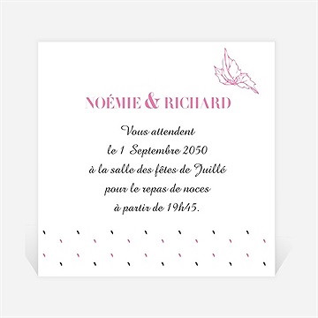 Carton d'invitation mariage champêtre rose original
