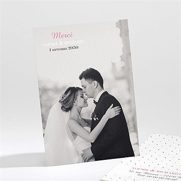 Remerciement mariage champêtre rose original