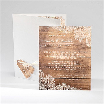 Faire-part mariage boisé