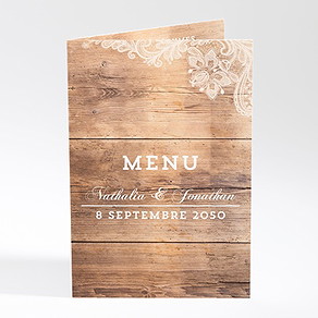 Menu mariage boisé