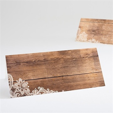 Marque-place mariage boisé