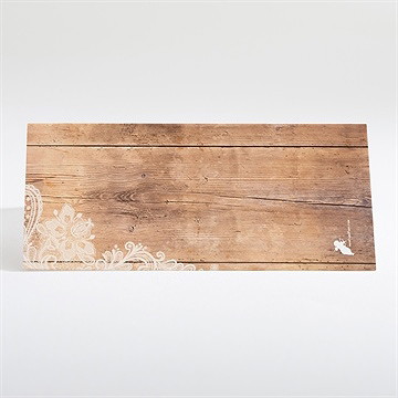 Marque-place mariage boisé - Dos du marque-place