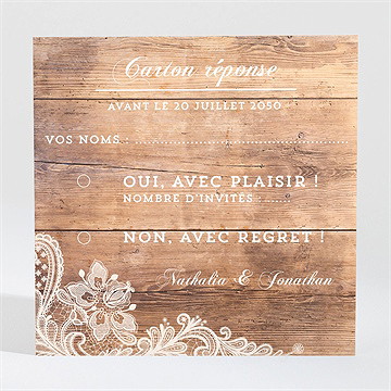 Carton réponse mariage boisé
