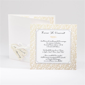 Faire-part mariage elégance dorée et prestige
